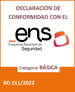 Distintivo de Declaración de Conformidad con el Esquema Nacional de Seguridad, categoría BÁSICA, RD 311/2022